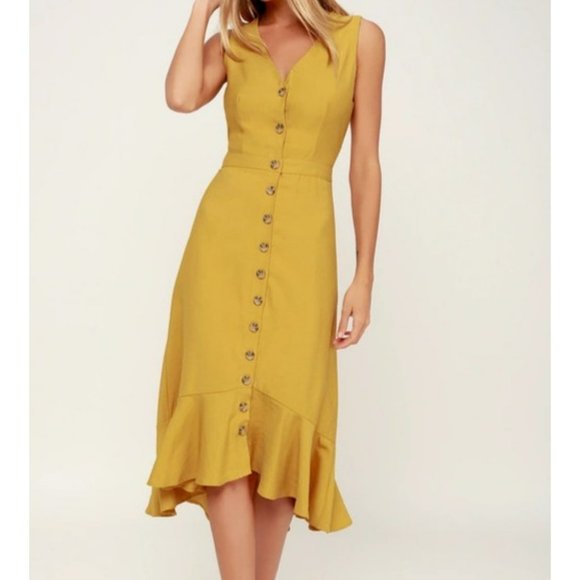 Lulu's Dresses Lulus When We First Met Button Front Dress Cutout